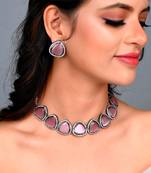 Silver Plated American Diamond Choker Set