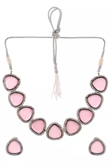 Silver Plated American Diamond Choker Set
