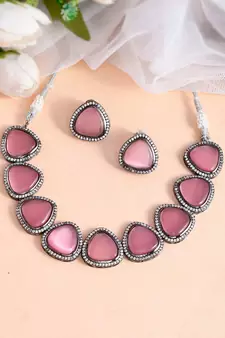 Silver Plated American Diamond Choker Set
