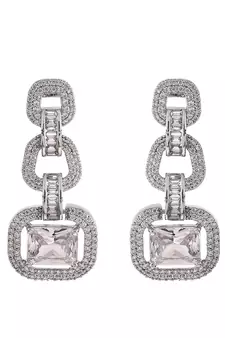 American Diamond Silver Plated Necklace Set