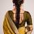 Yellow printed georgette saree with blouse