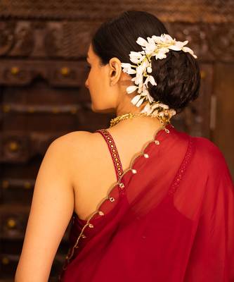 Maroon Georgette Sharara Set 4