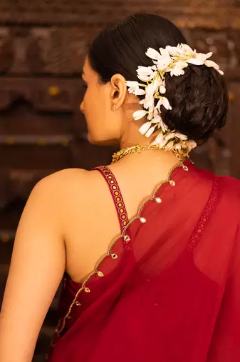 Maroon Georgette Sharara Set