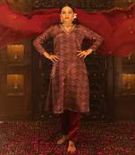 Red Embroidered Kurta Set