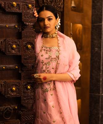 Baby Pink Georgette Sharara Set 2