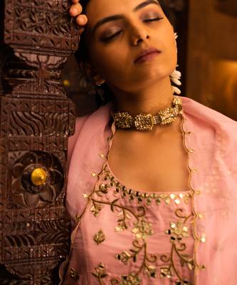 Baby Pink Georgette Sharara Set 3
