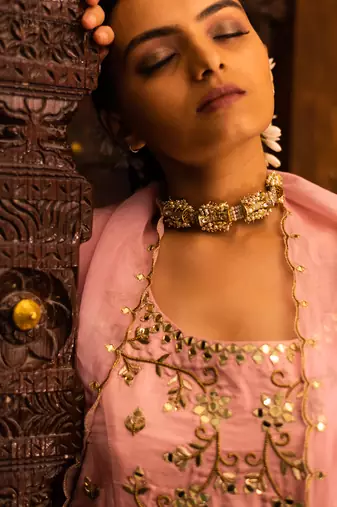 Baby Pink Georgette Sharara Set