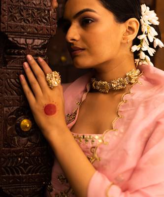Baby Pink Georgette Sharara Set 4