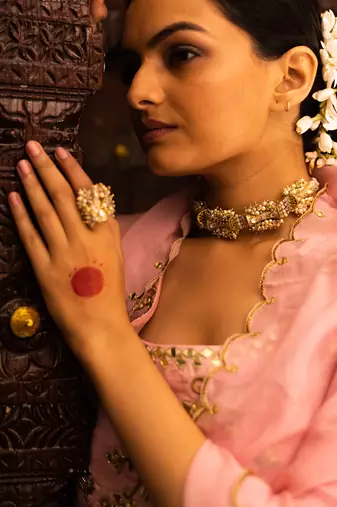 Baby Pink Georgette Sharara Set