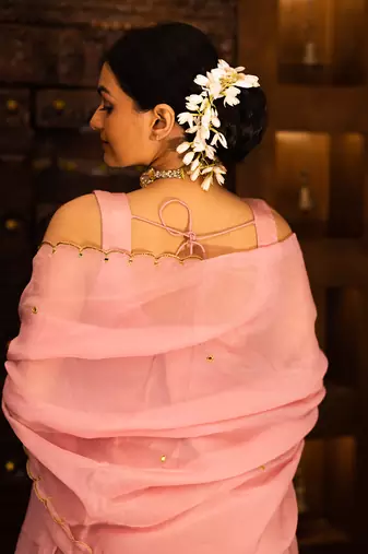 Baby Pink Georgette Sharara Set