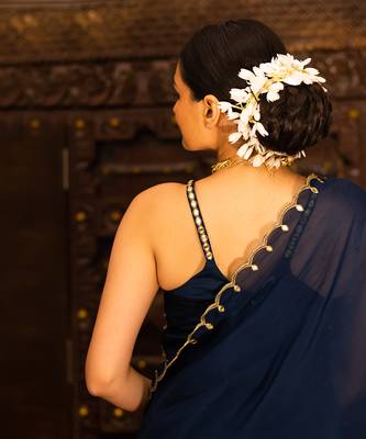 Midnight Blue Georgette Sharara Set 6