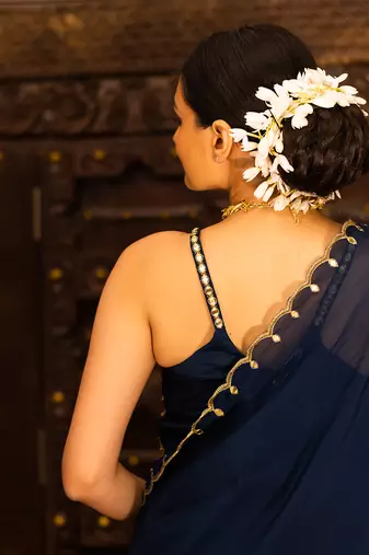 Midnight Blue Georgette Sharara Set