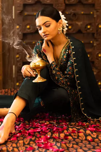 Emerald Green Viscose Kurta Set