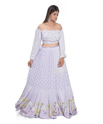 Lilac Kadakara Printed Skirt Set 1