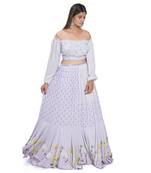 Lilac Kadakara Printed Skirt Set