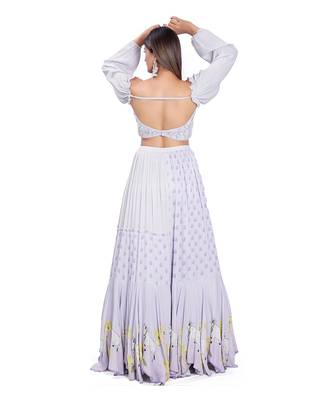 Lilac Kadakara Printed Skirt Set 2