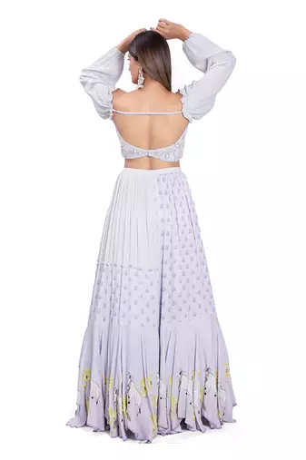 Lilac Kadakara Printed Skirt Set