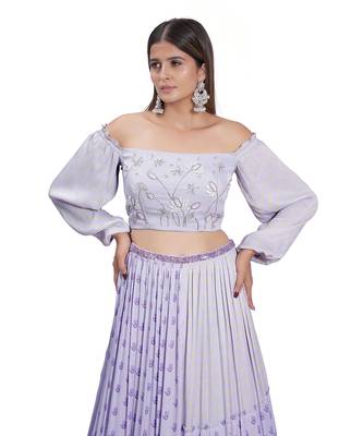 Lilac Kadakara Printed Skirt Set 3