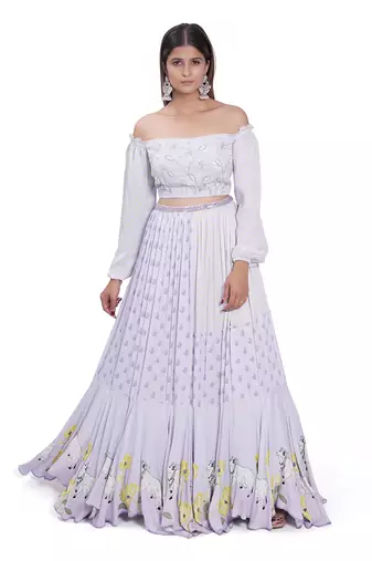 Lilac Kadakara Printed Skirt Set