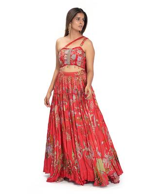 Red Viscose Lehenga Set 2