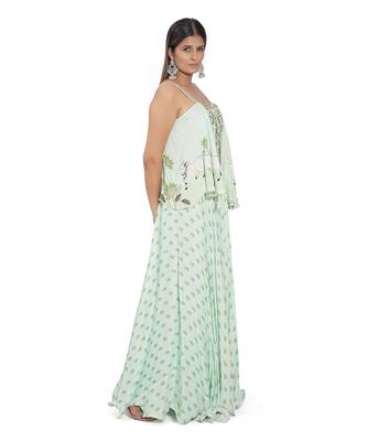 Mint Green Printed Palazzo Pant Set 6