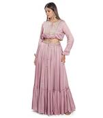 Mauve Satin Skirt Set