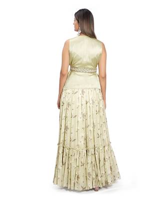 Olive Green Viscose Lehenga Set 4