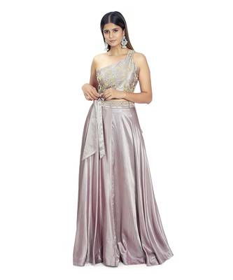 Purple Viscose Lehenga Set 2