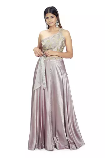Purple Viscose Lehenga Set