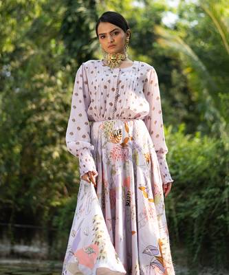 Purple Viscose Skirt Set 5