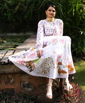 Purple Viscose Skirt Set 6
