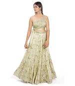 Olive Green Viscose Lehenga Set