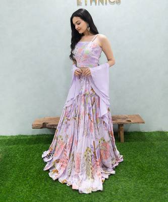 Purple Viscose Lehenga Set 2