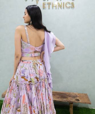 Purple Viscose Lehenga Set 3