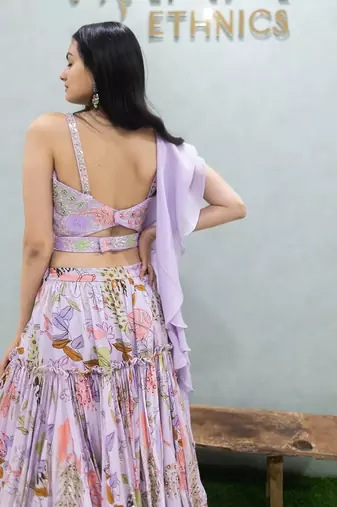 Purple Viscose Lehenga Set