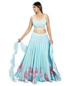 Sky Blue Viscose Lehenga Set