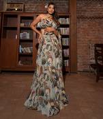 Grey Viscose Lehenga Set