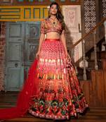 Orange Viscose Lehenga