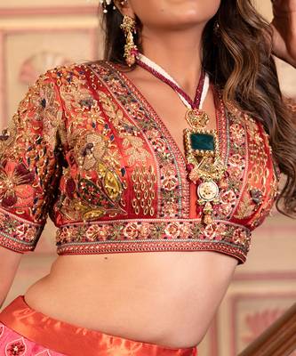 Orange Viscose Lehenga 7