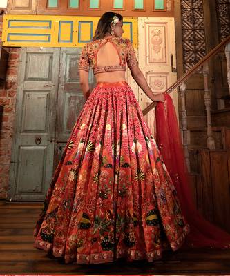 Orange Viscose Lehenga 8