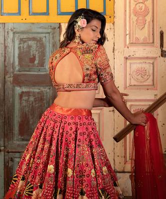 Orange Viscose Lehenga 9