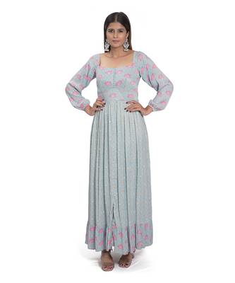 Powder Blue Embroidered Dress 1