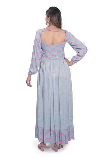 Powder Blue Embroidered Dress
