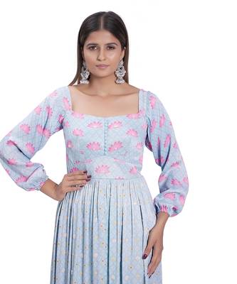 Powder Blue Embroidered Dress 3