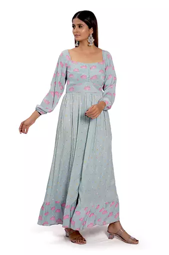 Powder Blue Embroidered Dress