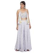 Lilac Printed Palazzo Pant Set