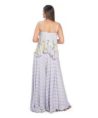 Lilac Printed Palazzo Pant Set 2