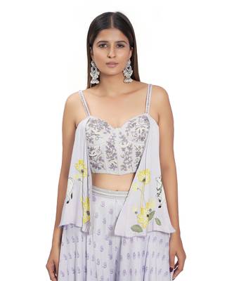 Lilac Printed Palazzo Pant Set 5