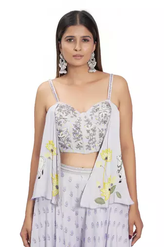 Lilac Printed Palazzo Pant Set