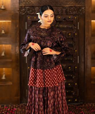Wine Viscose Skirt Dresse 3